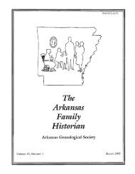 The Arkansas Family Historian - Arkansas Genealogical Society