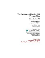 Tax Increment District #15 Project Plan - Berlin, Wisconsin 54923