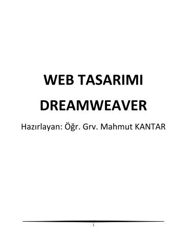 web tasarımı dreamweaver