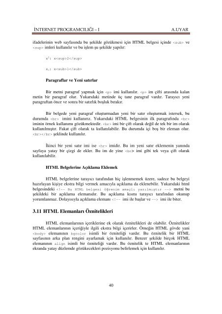 NTERNET PROGRAMCILIĞI – I