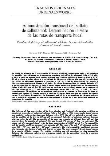 Administración transbucal del sulfato de salbutamol: Determinación ...