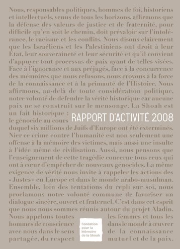 FMS > cahier1 P01-12.indd - Fondation pour la Mémoire de la Shoah