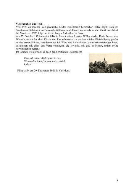 Fondation Rilke: neue Dauerausstellung - Fondation Rainer Maria ...