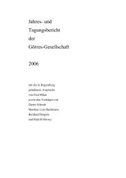 Jahresbericht 2006 - bei der Görres-Gesellschaft zur Pflege der ...