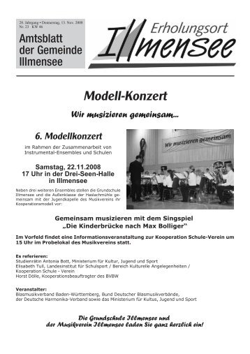 Modell-Konzert Wir musizieren gemeinsam... 6 ... - Illmensee