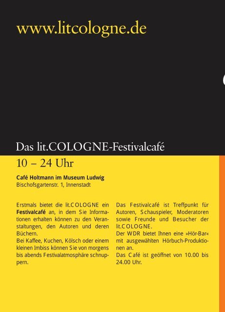 Donnerstag 20.3. - lit.COLOGNE