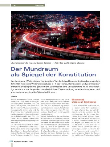 Der Mundraum als Spiegel der Konstitution - Netz-Werk-Medizin