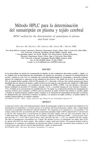 Método HPLC para la determinación del sumatriptán en plasma y ...