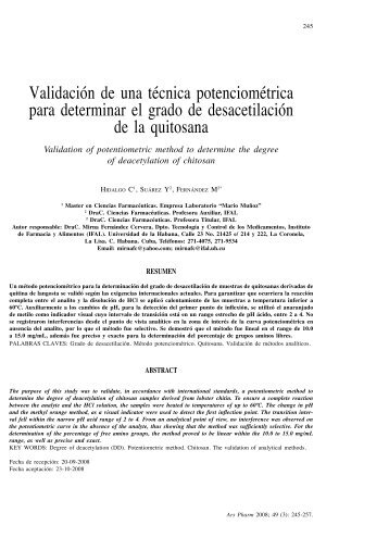 Validación de una técnica potenciométrica para determinar el grado ...