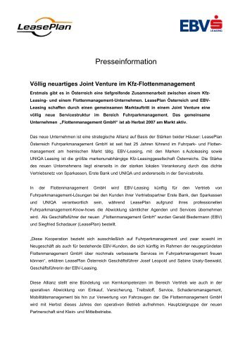 Presseinformation - Leaseplan Österreich Fuhrparkmanagement ...