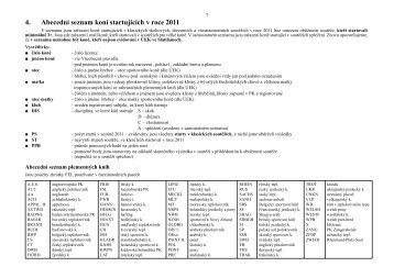 4. Abecední seznam koní startujících v roce 2011 - Česká jezdecká ...