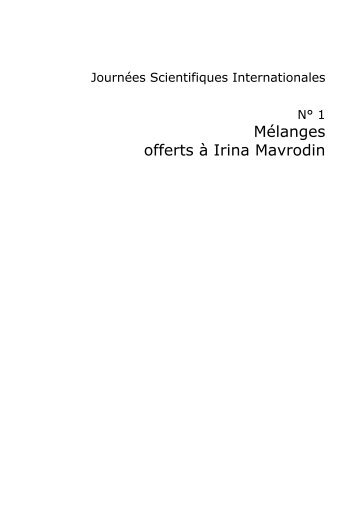 Journées Scientifiques Internationales N° 1 - Biblioteca Universitatii ...