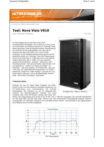 Test: Nova Visio VS10 - NOVA by CRAAFT Audio