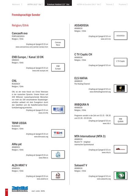 FreiSat via ASTRA 19,2° Ost Privatsender Digital