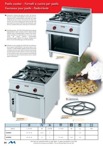 Paella cooker - Fornelli e cucine per paella Fourneaux pour ... - Mastro