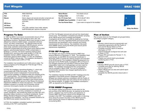 Appendix M: Installation Narrative Summaries - denix