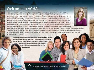 ACHA Member Benefits [pdf] - American College Health Association