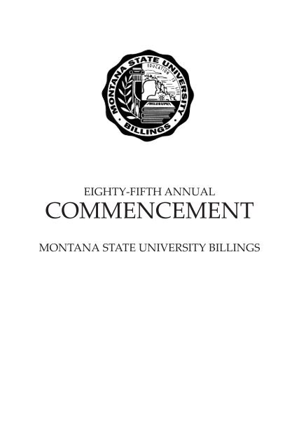 msub commence program 2012.indd - Montana State University