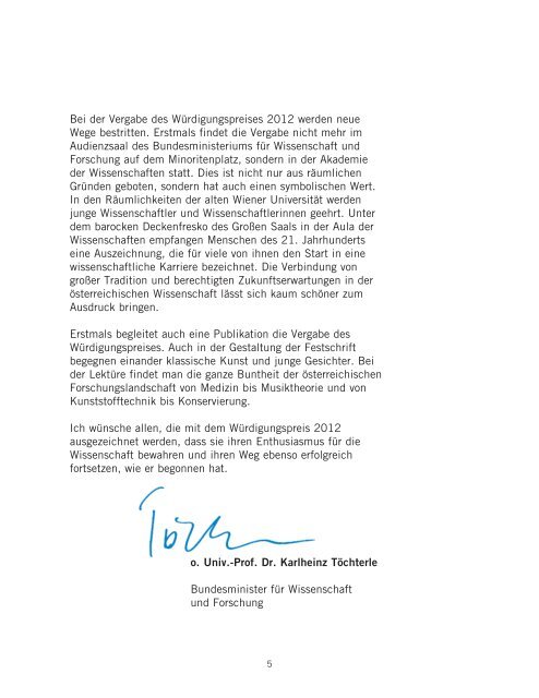 Würdigungspreise 2012 - Bundesministerium für Wissenschaft und ...