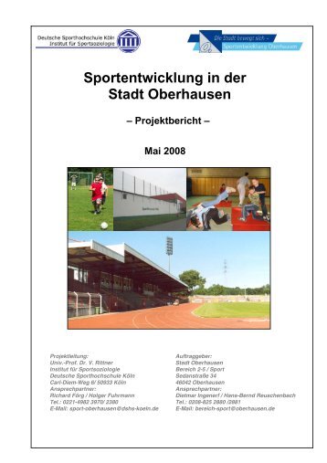 Sportentwicklung in der Stadt Oberhausen - Projektbericht zum ...