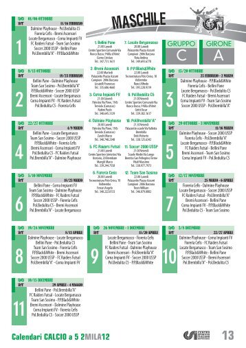 calendari calcio a 5 2012_2013:Layout 1.qxd - CSI Bergamo