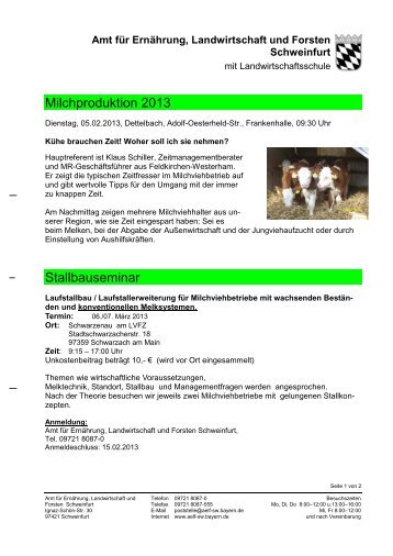 Amt für Ernährung, Landwirtschaft und Forsten Schweinfurt - Bayern
