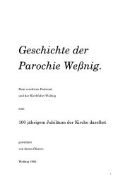Geschichte der Parochie Weßnig.