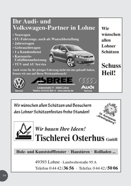 Wir wünschen dem Lohner Schützenverein und den Lohner ...