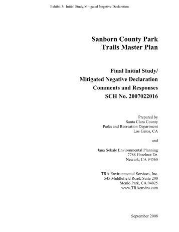 Sanborn County Park Trails Master Plan Final Initial Study