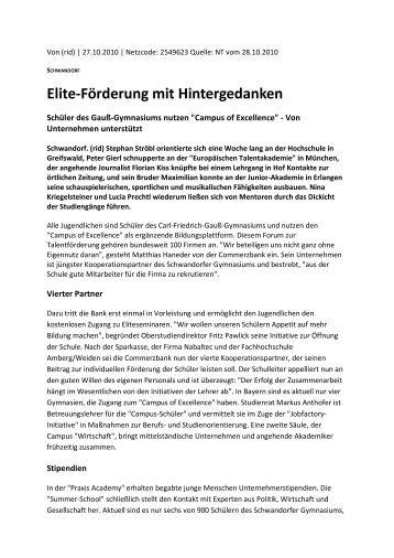 Elite-Förderung mit Hintergedanken - Carl-Friedrich Gauß ...