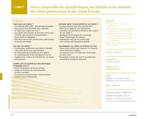 Télécharger le catalogue Gestion Privée 2012 - barchen.fr