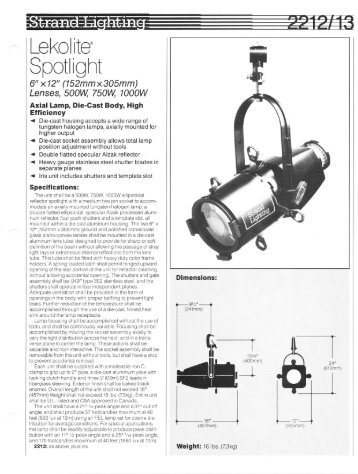 2212/13 Datasheet - The Strand Archive