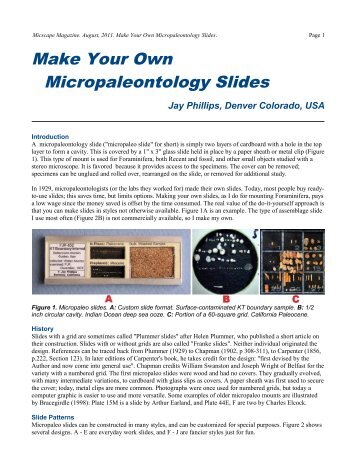 Make Your Own Micropaleontology Slides - Microscopy-UK