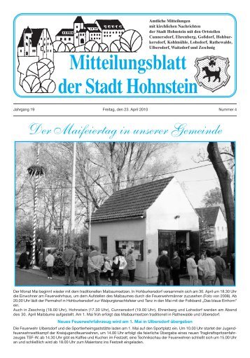 Mitteilungsblatt der Stadt Hohnstein