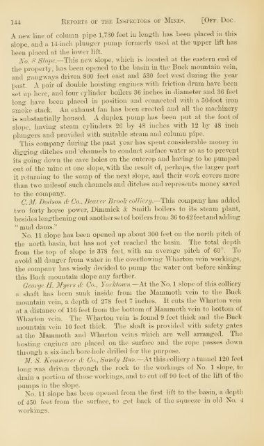 Reports of the Inspectors of Mines of the anthracite and bituminous ...