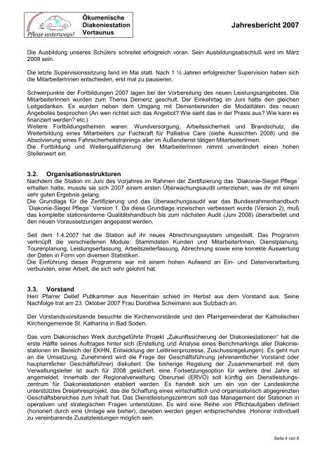 Jahresbericht 2007 - Ökumenischen Diakoniestation Vortaunus