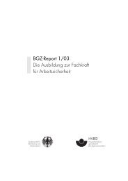 BGZ-Report 1/03 Die Ausbildung zur Fachkraft für Arbeitssicherheit