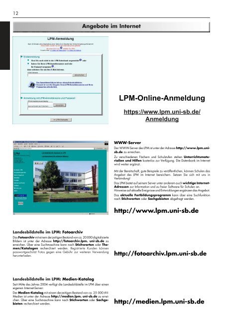 online anmelden! - Bitte beachten Sie die neuen Webseiten des ...