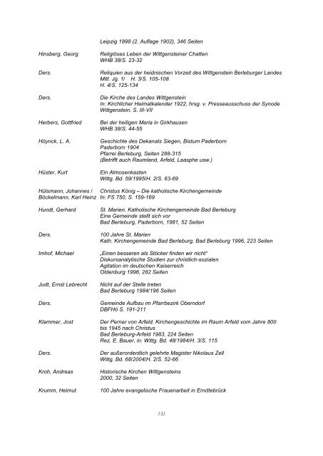 Bibliographie Wittgenstein - Wittgensteiner Heimatverein e.V.