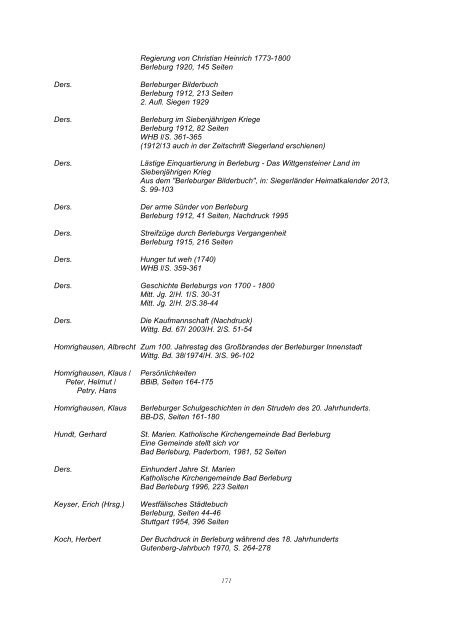 Bibliographie Wittgenstein - Wittgensteiner Heimatverein e.V.