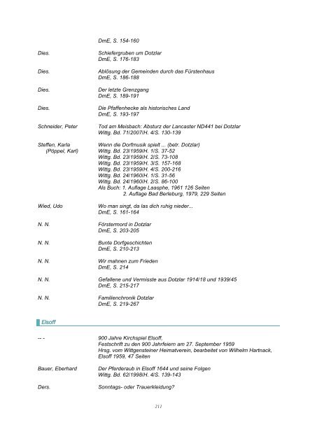 Bibliographie Wittgenstein - Wittgensteiner Heimatverein e.V.