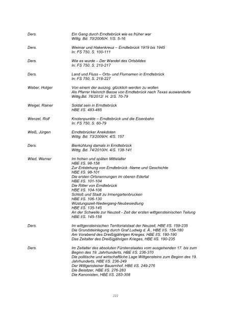 Bibliographie Wittgenstein - Wittgensteiner Heimatverein e.V.