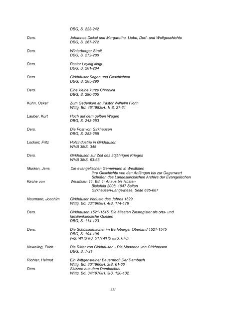 Bibliographie Wittgenstein - Wittgensteiner Heimatverein e.V.