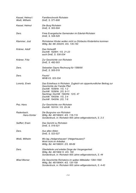 Bibliographie Wittgenstein - Wittgensteiner Heimatverein e.V.