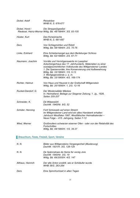 Bibliographie Wittgenstein - Wittgensteiner Heimatverein e.V.