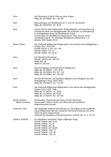 Bibliographie Wittgenstein - Wittgensteiner Heimatverein e.V.