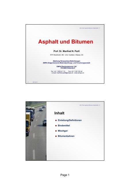 Asphalt und Bitumen - IfB