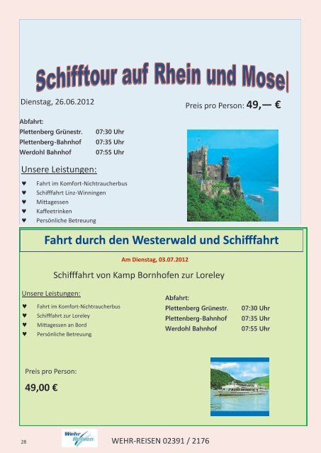 Programm 2012 Seit mehr als 10 Jahren für Sie ... - Wehr-Reisen