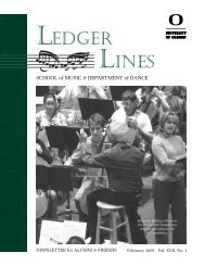 LEDGER LINES - School of Music - University of Oregon