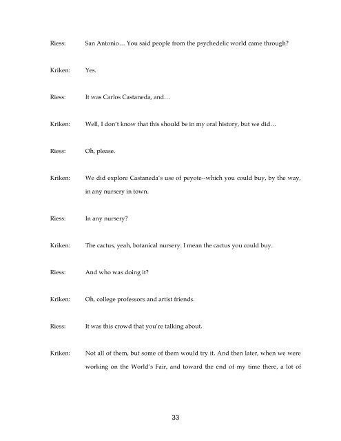ORAL HISTORY OF JOHN LUND KRIKEN Interviewed by Suzanne ...
